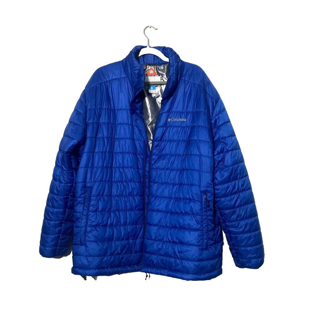 Columbia Omni-Heat Puffer Jacket Men's 2X Cobalt Blue Outdoors Activewear